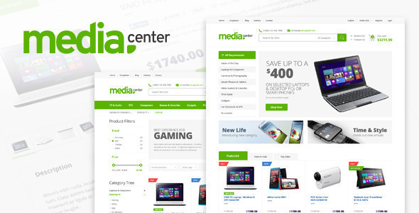 Media Center 购物商城 HTML模板-蟹程序