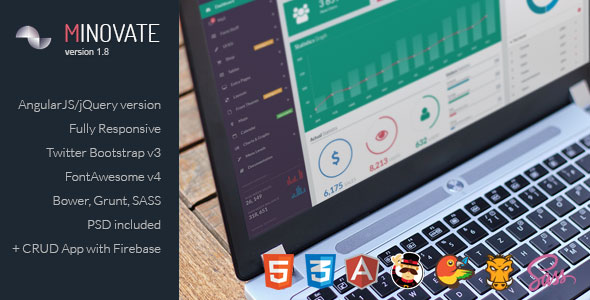 Minovate 管理面板仪表盘 HTML5模板 v1.8-蟹程序