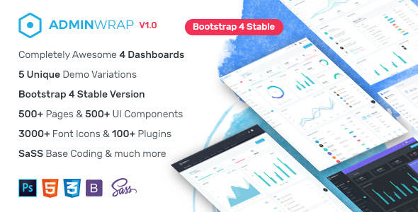 AdminWrap – 多用途 Bootstrap 4 管理面板-蟹程序