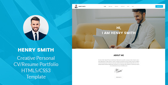 Henry Smith – 创意CV个人HTML5模板-蟹程序