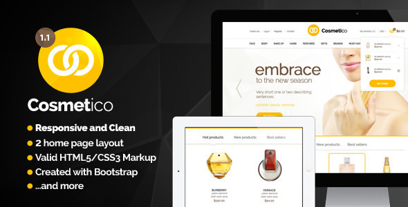 Cosmetico – 现代美容店HTML模板-蟹程序