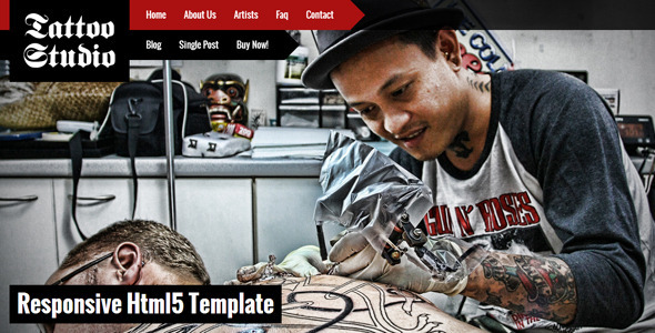 自适应 Tattoo Studio 响应式HTML5模板-蟹程序