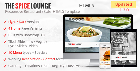The Spice Lounge 甜点美食咖啡 HTML模板-蟹程序