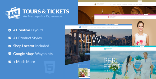 Tours & Tickets 旅游 HTML5模板-蟹程序