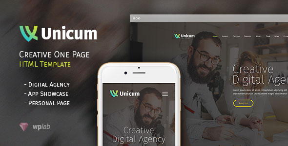Unicum 单页创意 HTML模板-蟹程序