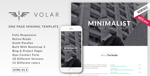 Volar 单页 HTML5模板-蟹程序