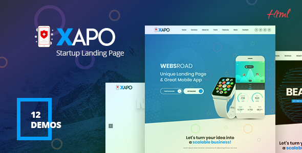 Xapo – 响应式着陆页HTML5模板-蟹程序