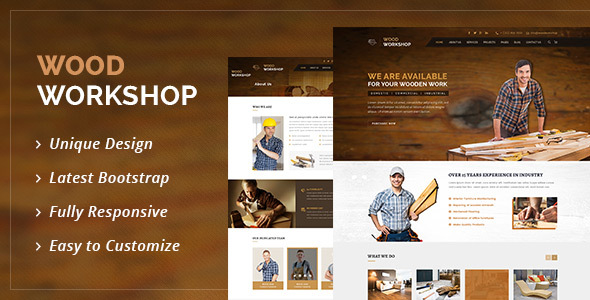 Wood Workshop – 木匠工匠HTML5模板-蟹程序