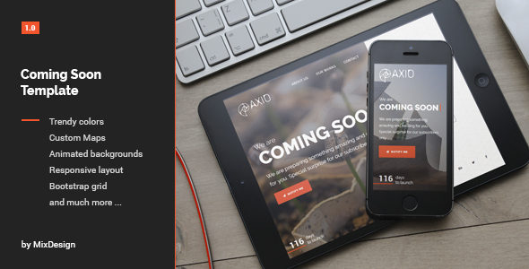 Axio – 即将到来倒计时ＨＴＭＬ模板-蟹程序