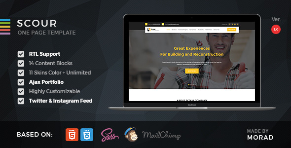 Scour – 建筑施工HTML模板-蟹程序