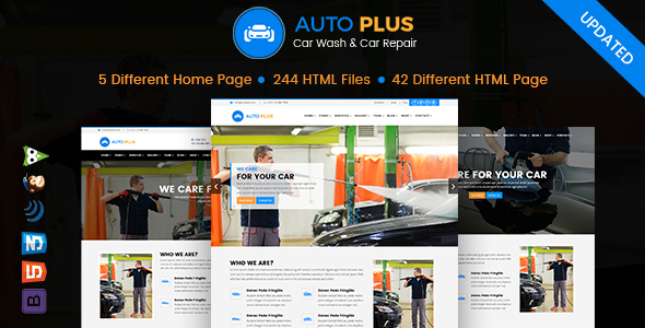 Auto Plus – 汽车修理美容HTML模板-蟹程序