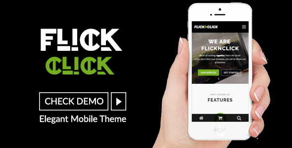 Flicknclick – 响应式单页移动端WordPress主题-蟹程序