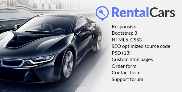 Rental Cars – 汽车租赁HTML5模板-蟹程序