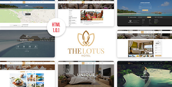 Lotus v1.0.1 – 酒店预订HTML模板-蟹程序