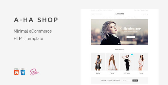 A-ha Shop 极小优雅电子商务HTML5模板-蟹程序