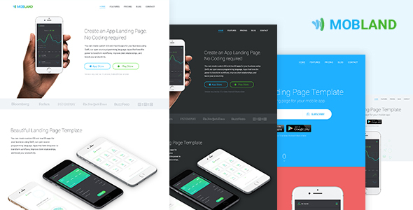 Mobland – 移动App着陆页HTML模板-蟹程序