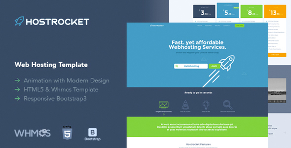 Hostrocket WHMCS 主机空间HTML5模板-蟹程序