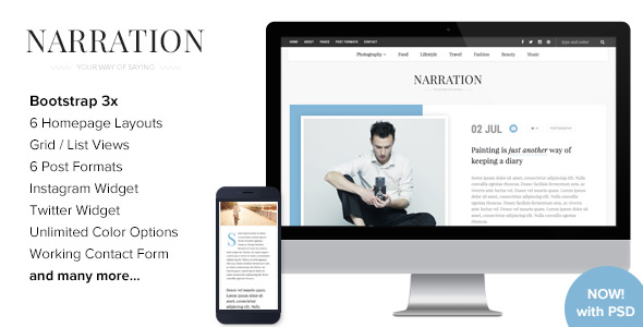 Narration v2.0 – 响应式HTML5博客模板-蟹程序