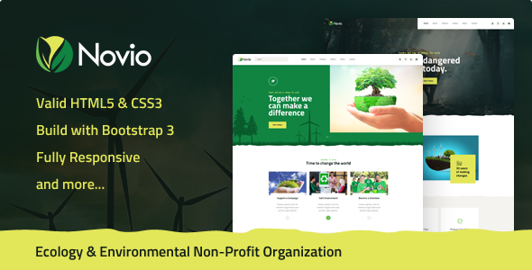 Novio – 环境保护HTML5模板-蟹程序