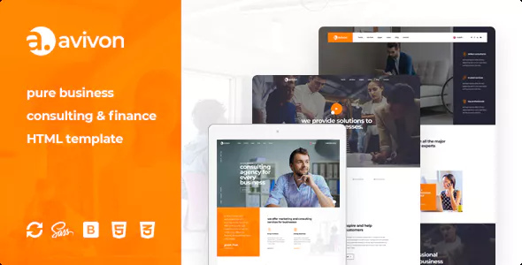 Avivon – 商业金融咨询HTML5模板-蟹程序