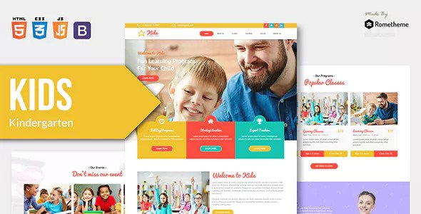 KIDS – 幼儿园儿童保健HTML模板-蟹程序