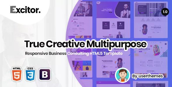 Excitor – 响应式业务咨询HTML5模板-蟹程序