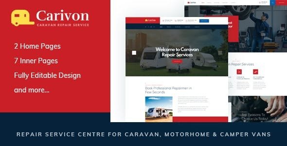 Carivon – 房车维修服务HTML模板-蟹程序