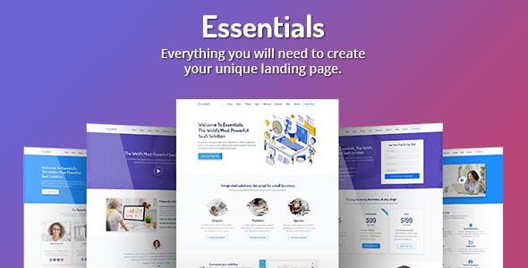Essentials – 高转换SaaS着陆页模板-蟹程序