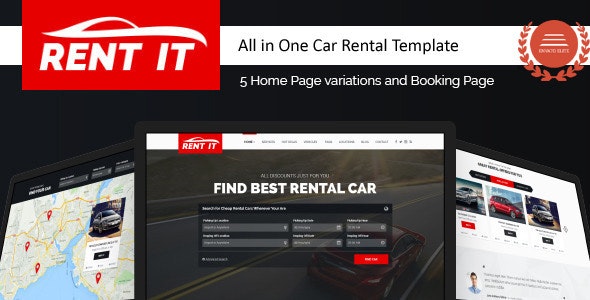 Rent It – 支持RTL的租车HTML模板 – v1.3.1-蟹程序