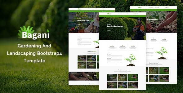 Bagani – 园艺园林绿化Bootstrap4模板-蟹程序