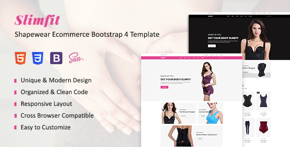 Slimfit – 电子商务Bootstrap4模板-蟹程序
