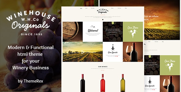Wine House – 葡萄园餐厅网站HTML模板 – v1.1-蟹程序