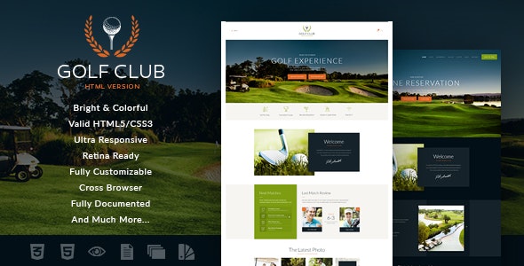 Golf Club – 体育和活动网站模板 – v1.4.3-蟹程序