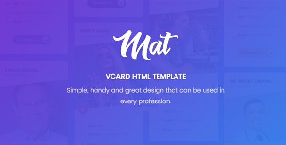 Mat – vCard & 简历网站HTML模板-蟹程序