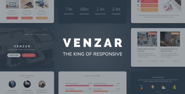 Venzar – 响应式简约Email邮件模板 – v1.0.0-蟹程序