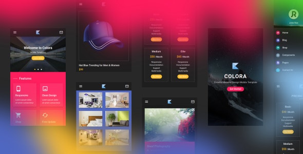 Colora – 色彩丰富移动应用HTML模板 – v1.0-蟹程序