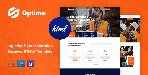 Optime – 物流运输快递仓储网站HTML5模板-蟹程序