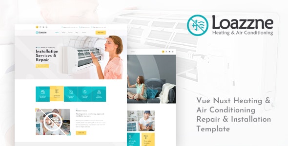 Loazzne – Vue 暖气空调制冷服务网站模板-蟹程序