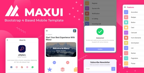 Maxui – Bootstrap 4 响应式后台管理模板-蟹程序