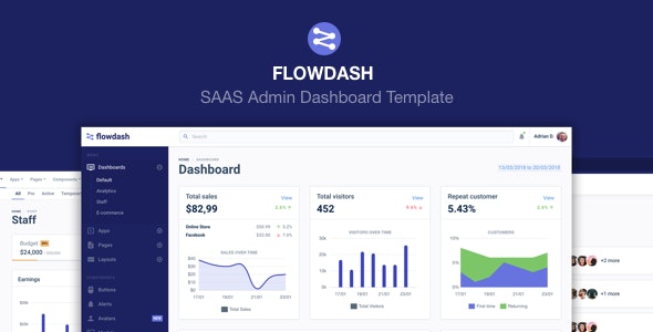 FlowDash – SAAS管理员仪表板后台模板 – v1.1.0-蟹程序