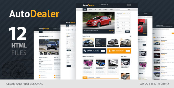 Auto Dealer 汽车代理销售 HTML5模板-蟹程序