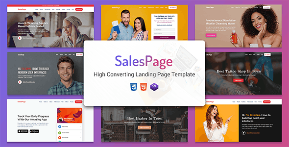 SalesPage – 广告素材平面设计着陆页HTML5模板-蟹程序