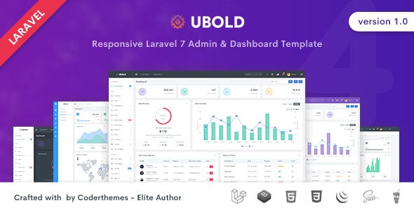 Ubold – Laravel 后台管理仪表板HTML5模板-蟹程序