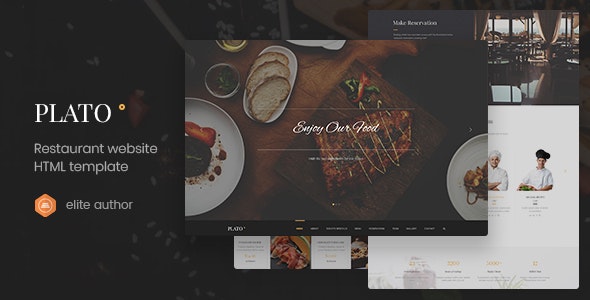 Plato – 餐厅食品单页网站HTML5模板-蟹程序