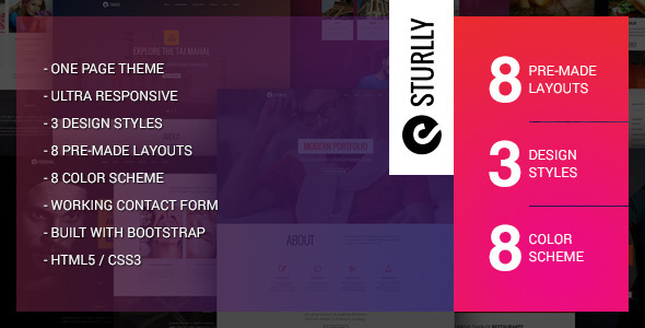 Sturlly 单页多用途网站HTML5模板 – v1.6-蟹程序