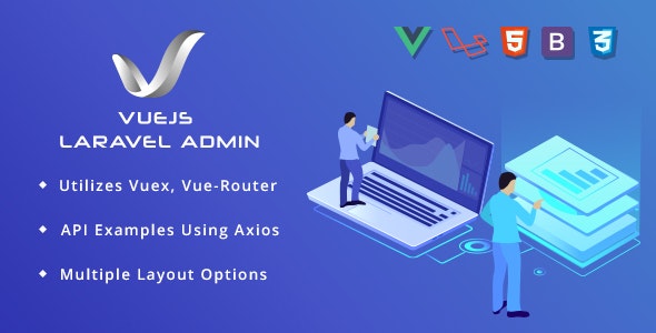VueJS – Laravel 后台管理HTML模板 – v3.0-蟹程序