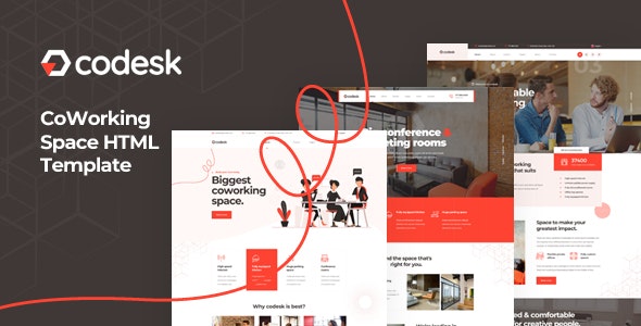 CODESK – 协同办公合租办公HTML5模板-蟹程序