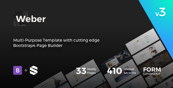 Weber – 网站页面构建器HTML模板 – v3.0-蟹程序