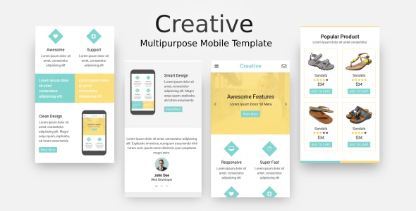 Creative – 多用途移动手机版网站HTML5模板-蟹程序