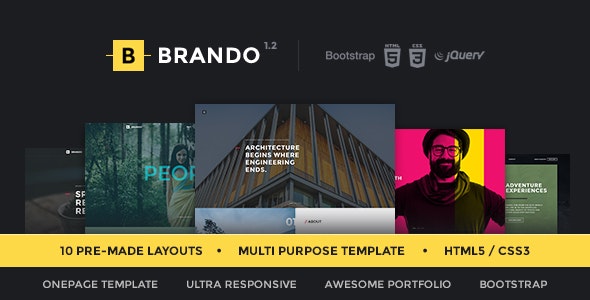 Brando – 响应式多用途单页网站HTML5模板 – v1.2-蟹程序